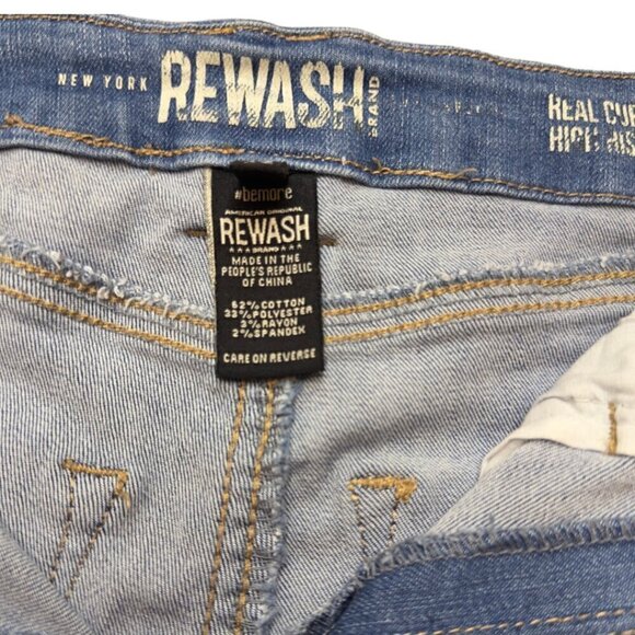 REWASH Real Curve High Rise Distressed Denim Jean Shorts Size 3/26 - Picture 10 of 16